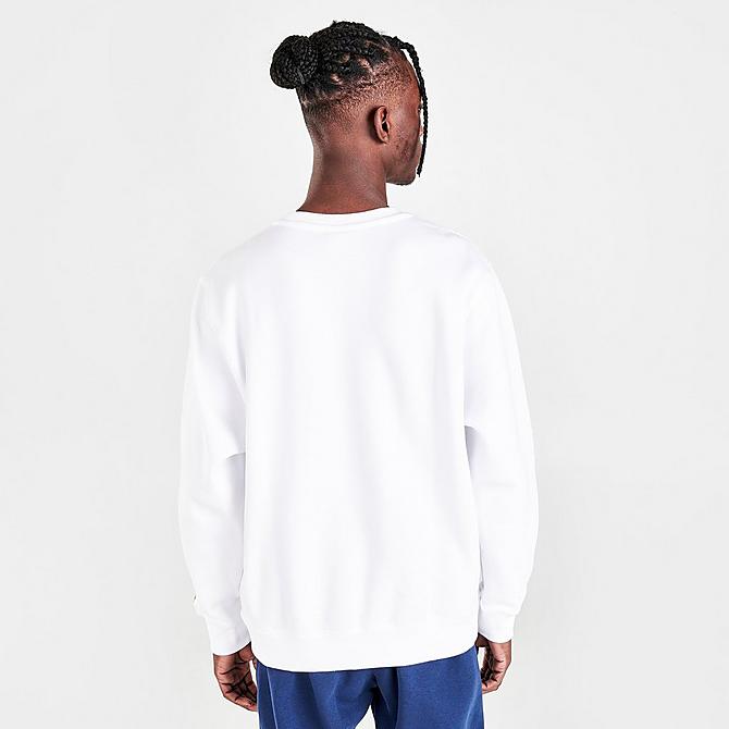 Back Right view of Men's Nike Sportswear Club Doodles Crewneck Sweatshirt in White Click to zoom