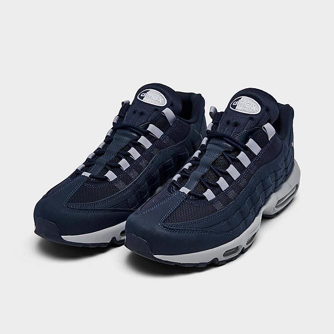 Three Quarter view of Men's Nike Air Max 95 Casual Shoes in Obsidian/White/Wolf Grey Click to zoom