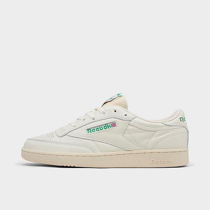 Right view of Men's Reebok Club C 85 Vintage Casual Shoes in Top-Chalk/Paperwhite/Glen Green Click to zoom