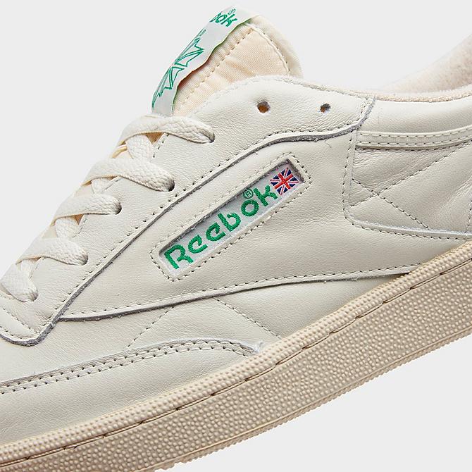 Front view of Men's Reebok Club C 85 Vintage Casual Shoes in Top-Chalk/Paperwhite/Glen Green Click to zoom