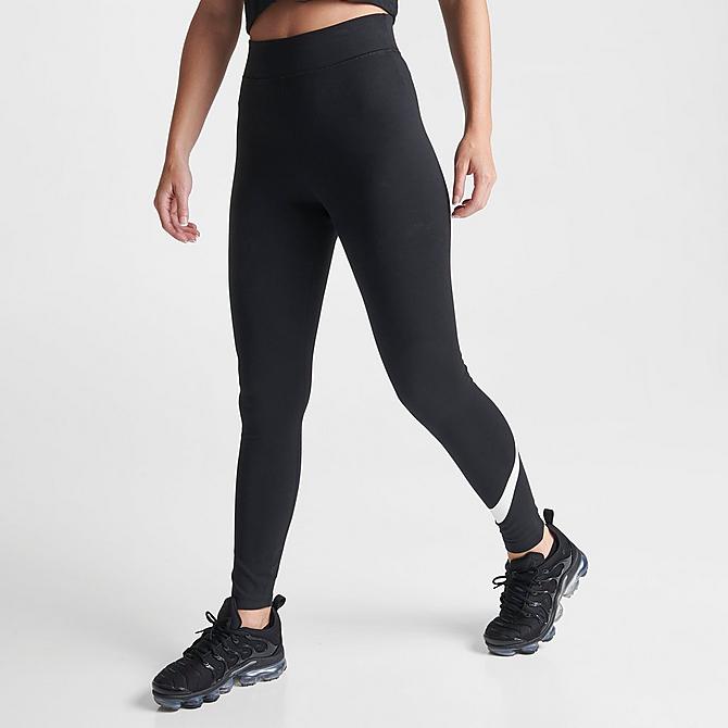 Nike Women's Mid-Rise Essential Swoosh Leggings Black XS at