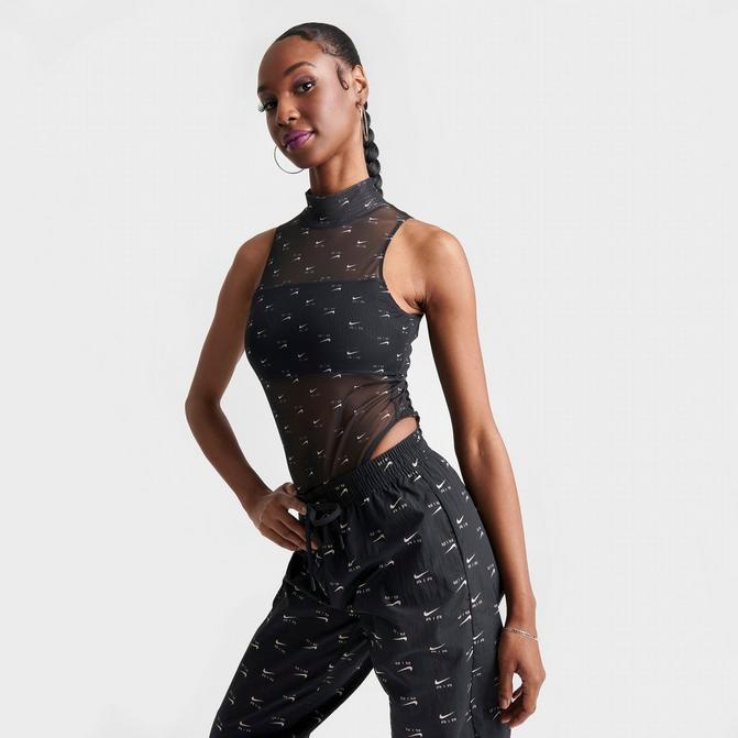 espalda gusto Nominación Women's Nike Air Printed Mock Neck Mesh Bodysuit| Finish Line