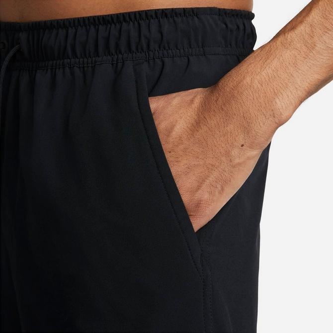 [angle] view of Men's Nike Unlimited Dri-FIT 5" Unlined Versatile Shorts in Black/Black/Black Click to zoom