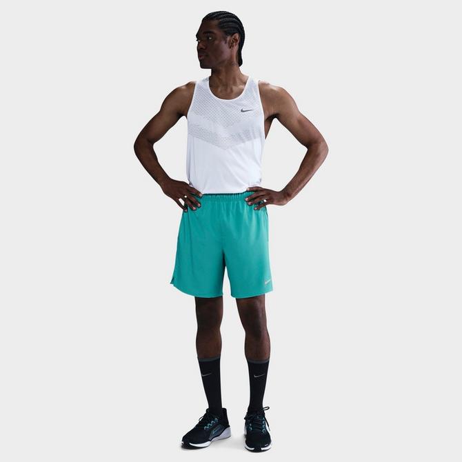 [angle] view of Men's Nike Dri-FIT Challenger 2-In-1 7" Running Shorts in Dusty Cactus/Dusty Cactus/Dusty Cactus Click to zoom
