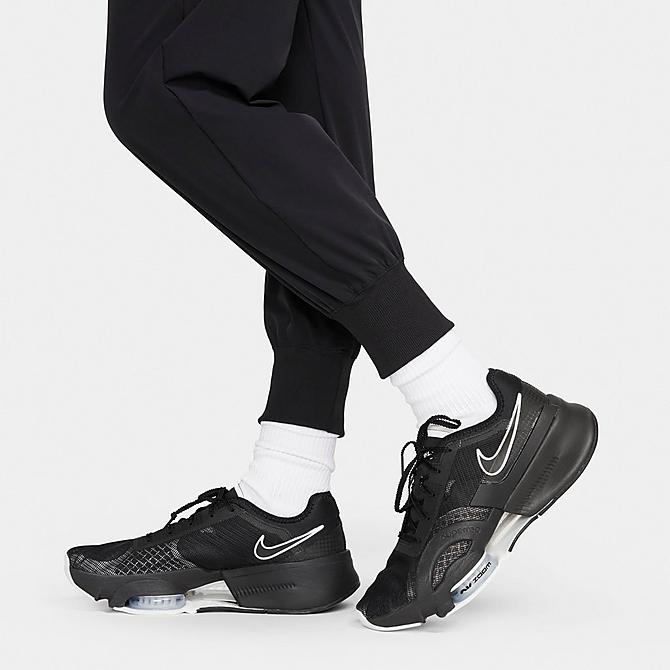 On Model 5 view of Women's Nike Dri-FIT Bliss Jogger Pants in Black/Clear Click to zoom