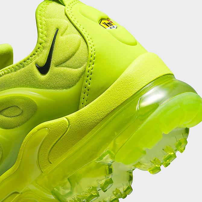 Front view of Women's Nike Air VaporMax Plus SE Running Shoes in Volt/Black Click to zoom
