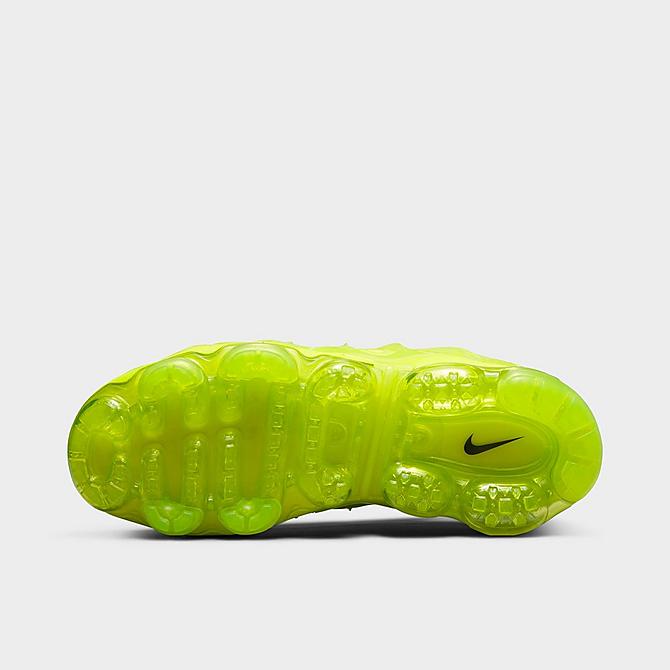 Bottom view of Women's Nike Air VaporMax Plus SE Running Shoes in Volt/Black Click to zoom