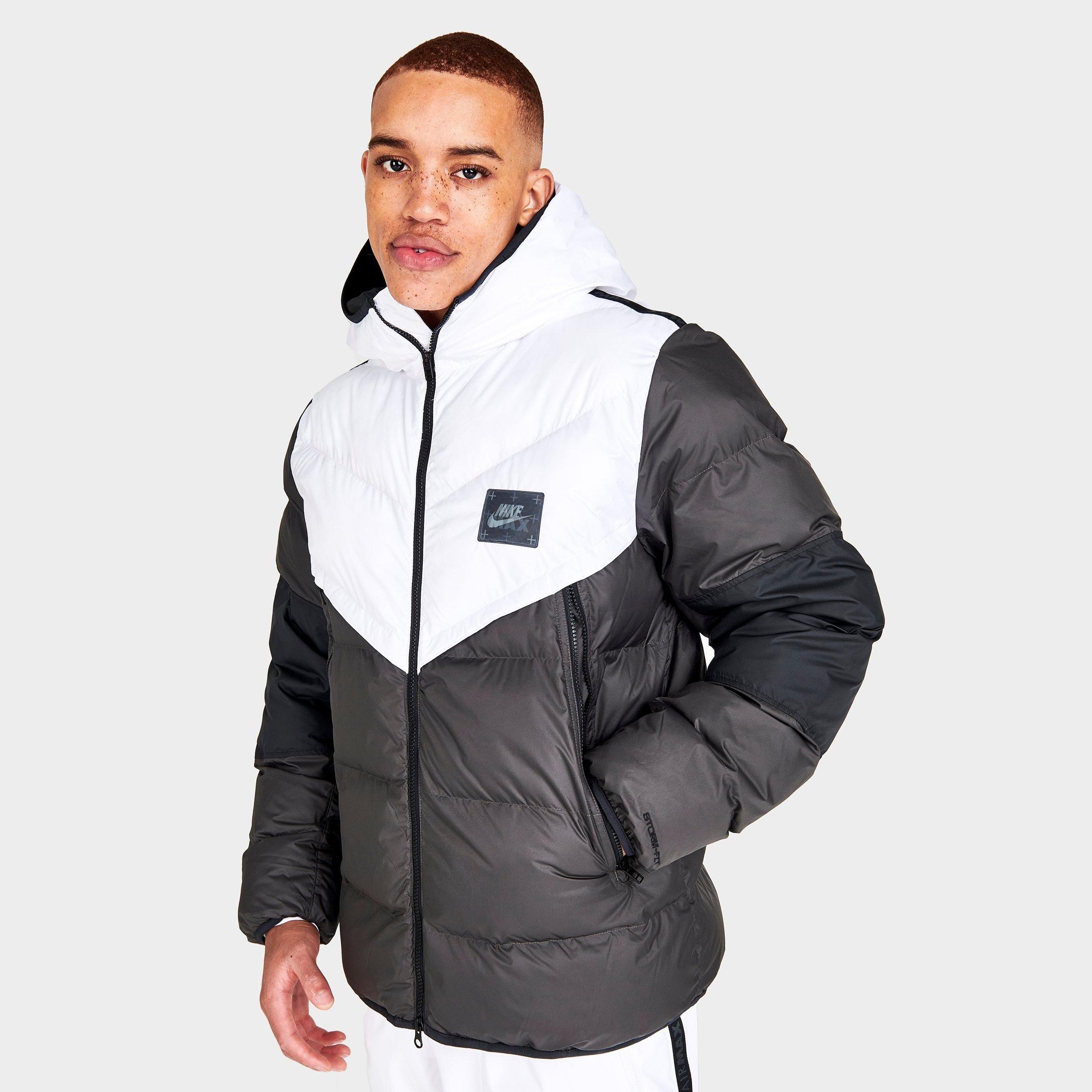 nike storm fit windrunner padded jacket black white