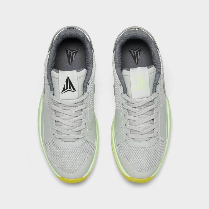 Back view of Big Kids' Nike Ja 1 Basketball Shoes (1Y-7Y) in Light Silver/Granite/Cyber/Cool Grey Click to zoom