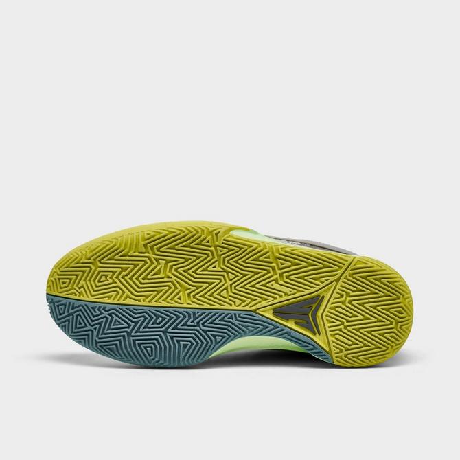 Bottom view of Big Kids' Nike Ja 1 Basketball Shoes (1Y-7Y) in Light Silver/Granite/Cyber/Cool Grey Click to zoom