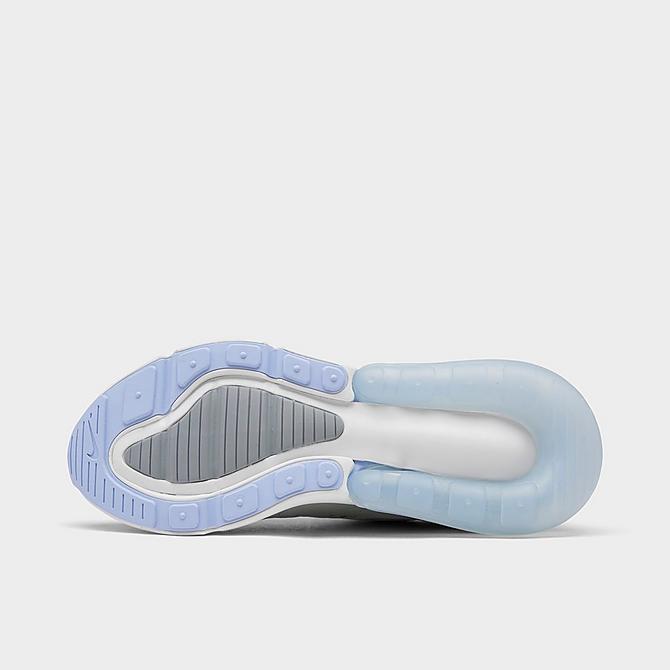 Bottom view of Women's Nike Air Max 270 Casual Shoes in Light Iron Ore/Light Marine/Summit White Click to zoom