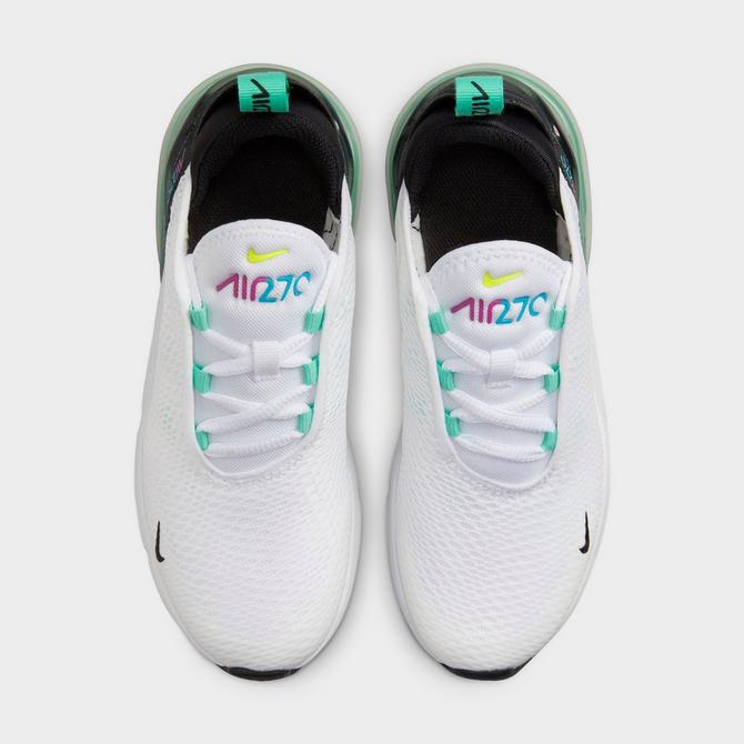 Nike Air Max 270 White/Metallic Silver Grade School Kids' Shoes, Size: 3.5