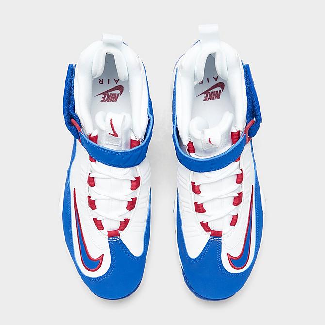Back view of Big Kids' Nike Air Griffey Max 1 Casual Shoes in White/Old Royal/Gym Red Click to zoom