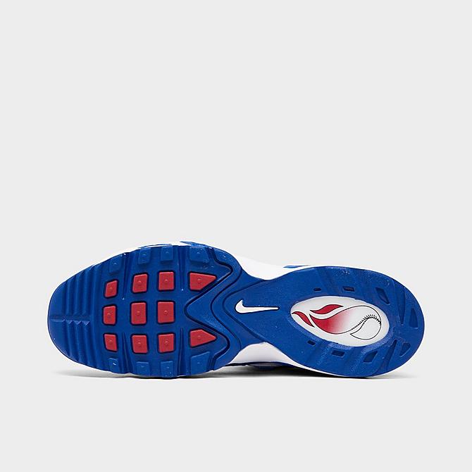 Bottom view of Big Kids' Nike Air Griffey Max 1 Casual Shoes in White/Old Royal/Gym Red Click to zoom