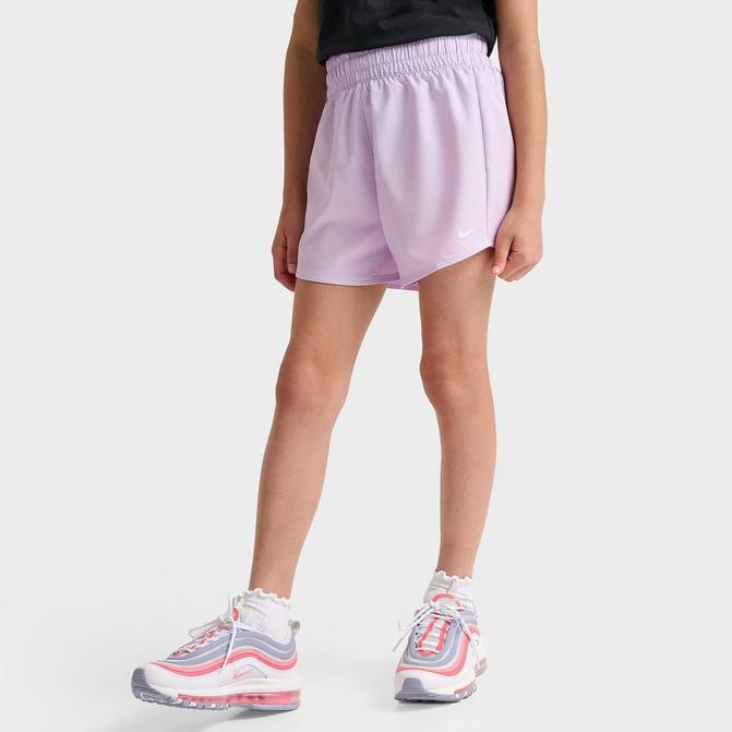 [angle] view of Girls' Nike One Woven Shorts in Doll Click to zoom