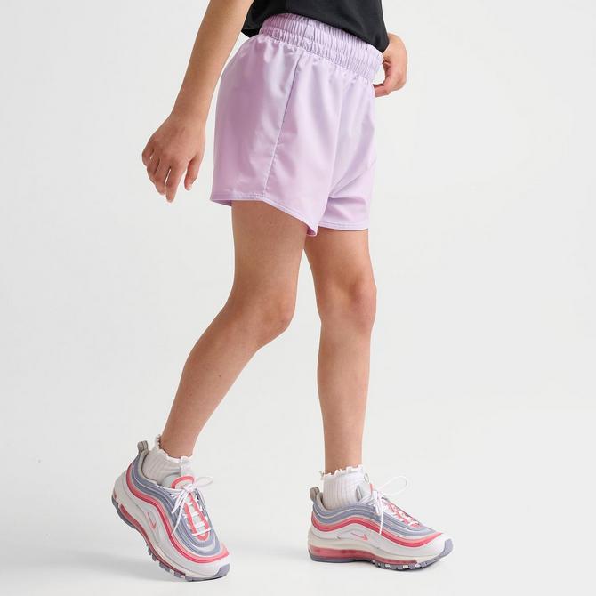 [angle] view of Girls' Nike One Woven Shorts in Doll Click to zoom