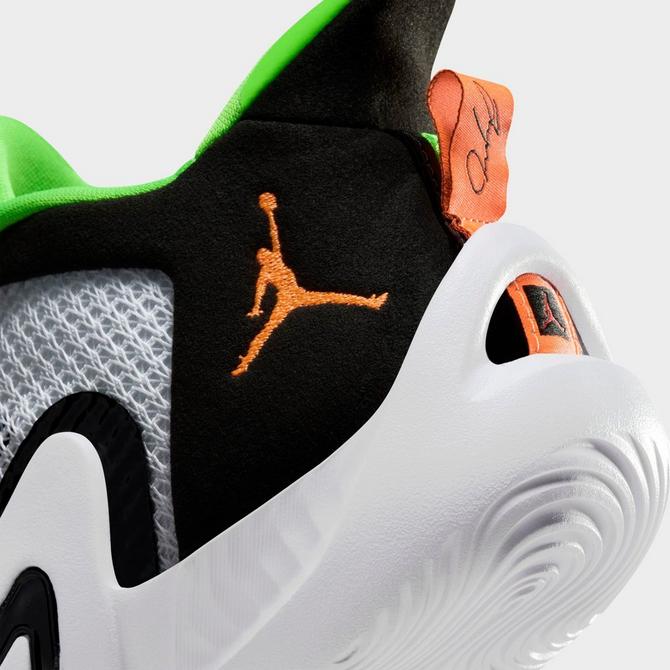 Jordan Tatum 1 White/Total Orange/Green Strike Men's Basketball Shoes, Size: 7.5