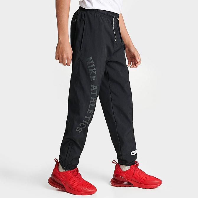 Front view of Kids' Nike Repel Athletics Training Jogger Pants in Black/Black/White/White Click to zoom
