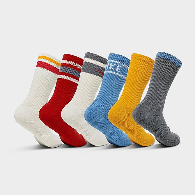 Back view of Nike Everyday Plus Retro Cushioned Crew Socks (6-Pack) in Multicolor Click to zoom