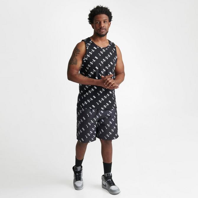 Basketball Jersey Pattern Hooded Tank Top, Men's Casual Stretch