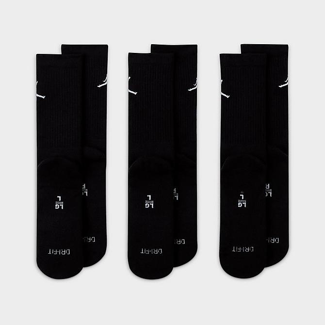 Alternate view of Men's Jordan Everyday Crew Socks (3-Pack) in Black Click to zoom