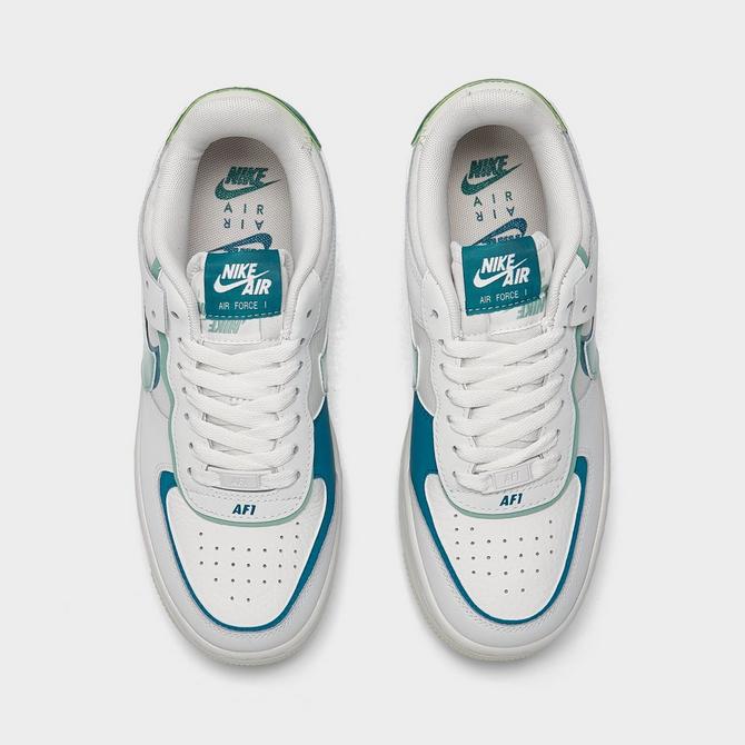 Nike Air Force 1 Shadow sneakers in summit white, neptune green