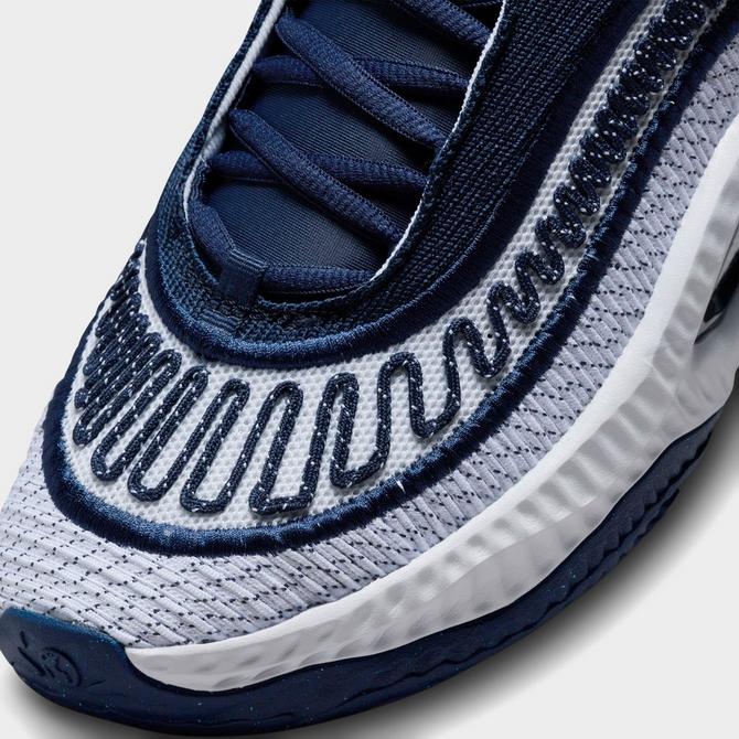 Navy blue and white basketball outlet shoes