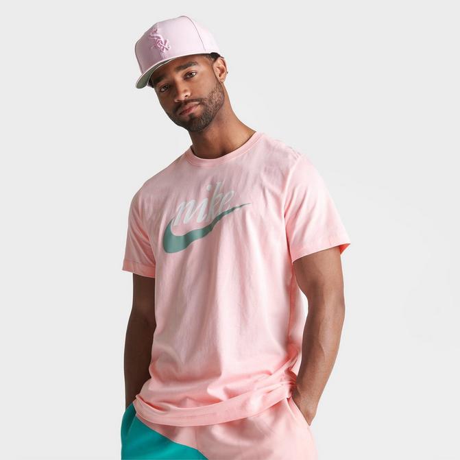 pink and white nike shirt