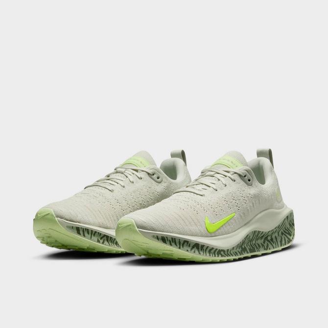 Three Quarter view of Women's Nike InfinityRN 4 Premium Road Running Shoes in Light Bone/Volt/Cargo Khaki/Barely Volt Click to zoom