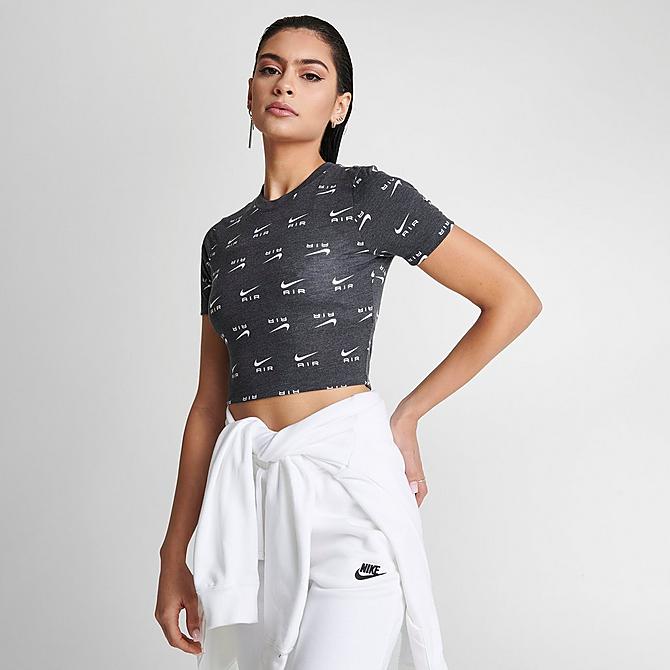 Nike Slim-Fit Printed Crop T-Shirt| Finish Line