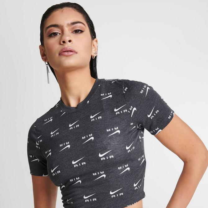 Knurre Eve svær at tilfredsstille Women's Nike Air Slim-Fit Printed Crop T-Shirt| Finish Line