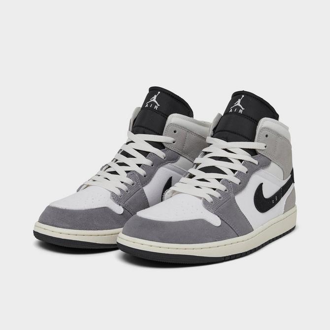 Nike mens Air Jordan 1 Mid Shoes, Cement Grey/White