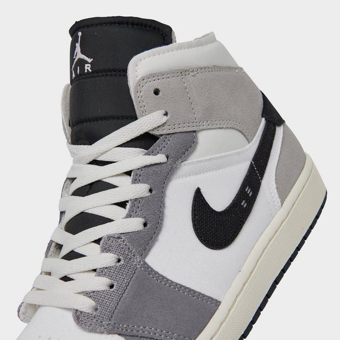 nike Mens Air Jordan 1 Mid Shoes, Cement Grey/White