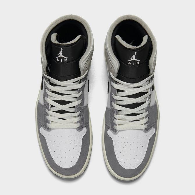 Nike mens Air Jordan 1 Mid Shoes, Cement Grey/White