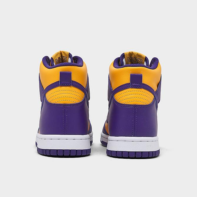 Left view of Big Kids' Nike Dunk High Casual Shoes in Court Purple/Gold Click to zoom