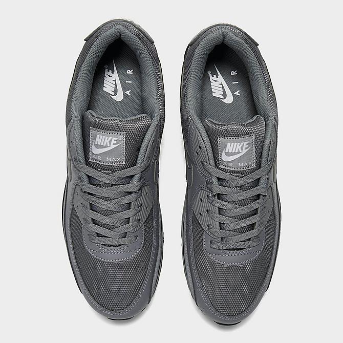 Back view of Men's Nike Air Max 90 Casual Shoes in Cool Grey/Cool Grey/Black/White Click to zoom
