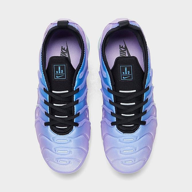 Back view of Women's Nike Air VaporMax Plus Running Shoes in Lilac/University Blue/Barely Grape/Black Click to zoom