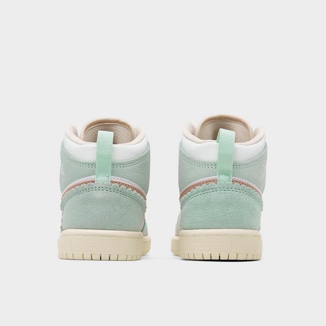 Cute Kid Girl High Top Pink White Green Air Jordan Shoes Sneakers