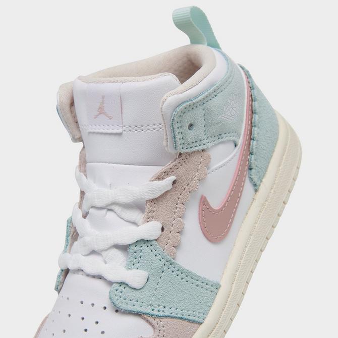 Air Jordan 1 Mid Leather Sneakers in Pink - Nike