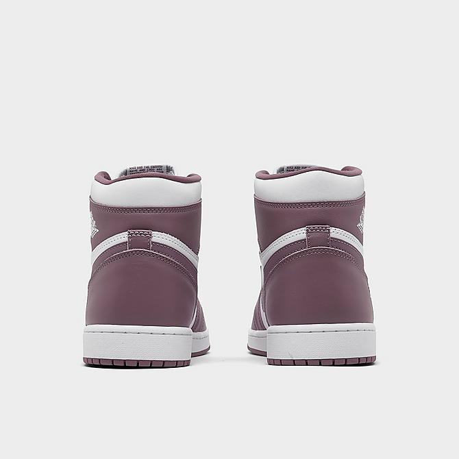 Left view of Air Jordan Retro 1 High OG Casual Shoes in White/Sky J Mauve/White Click to zoom
