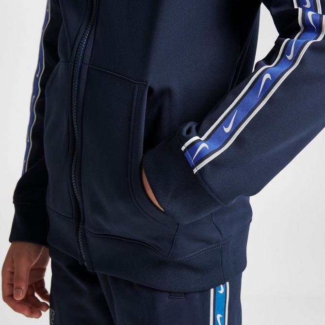 Nike tape full store zip hoodie blue