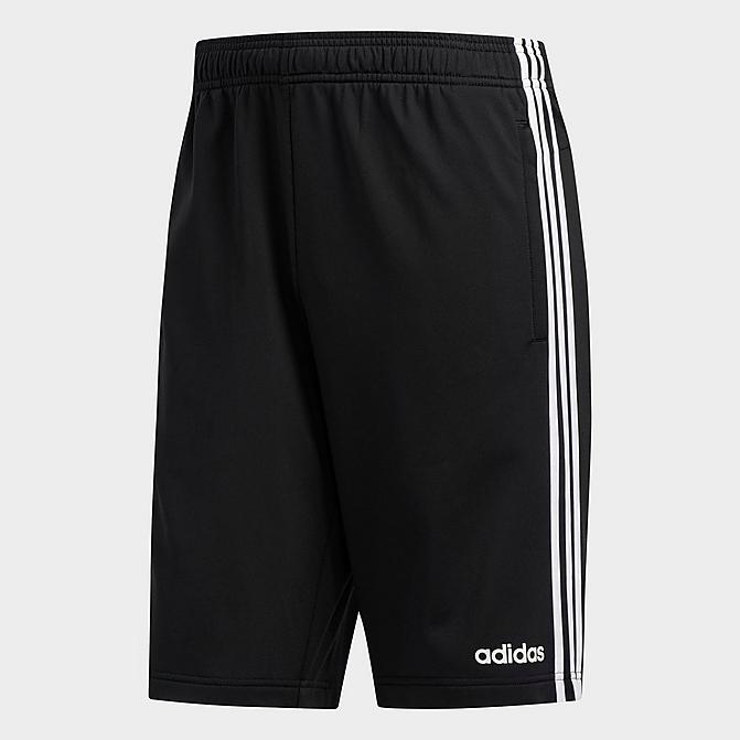 Front view of Men's adidas Essentials 3-Stripes Shorts in Black/White Click to zoom