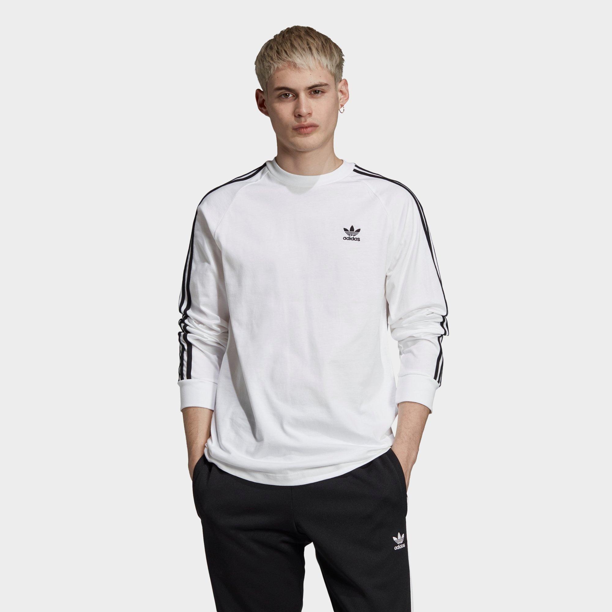 adidas 3 stripe long sleeve t shirt