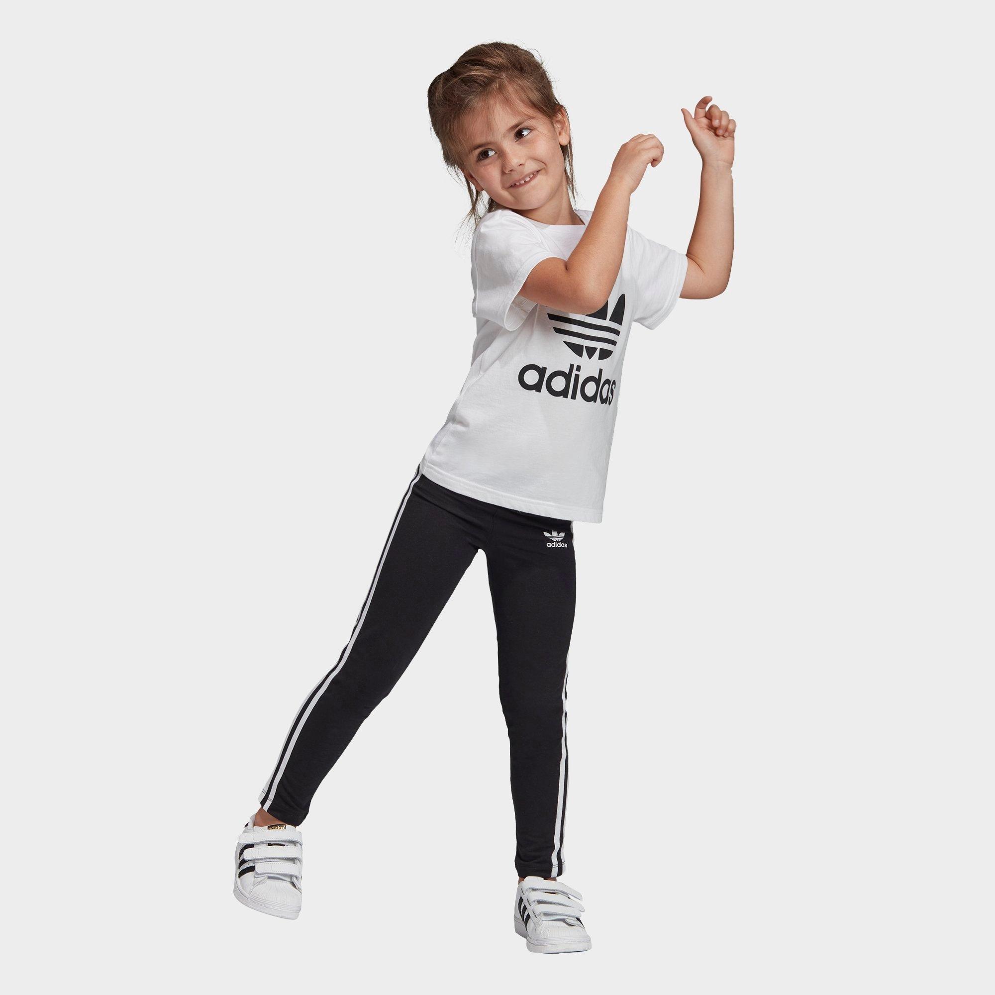 girls adidas 3 stripe leggings