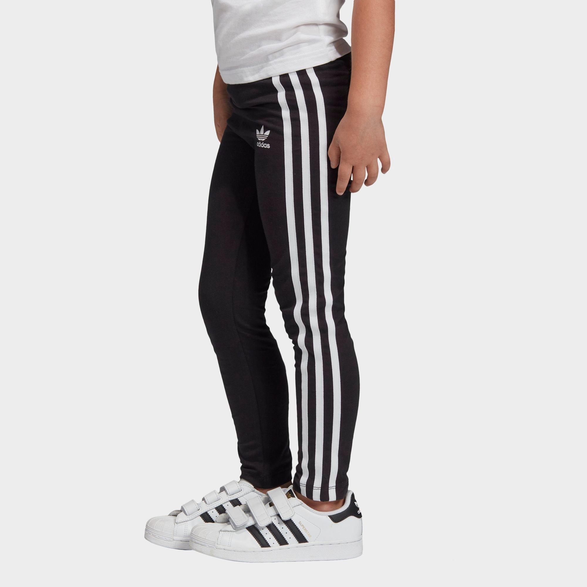 girls adidas three stripe leggings