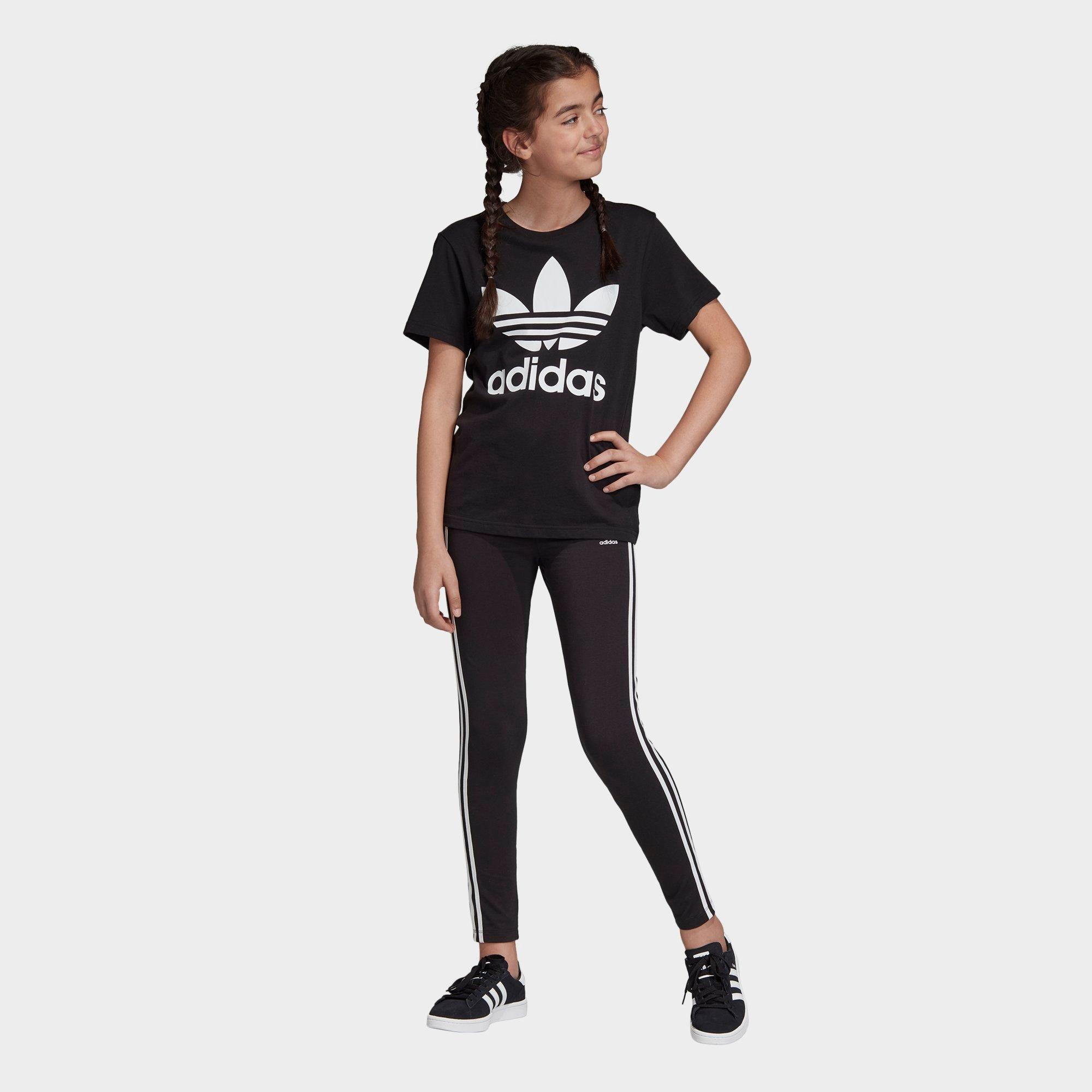 adidas originals trefoil logo print legging in black