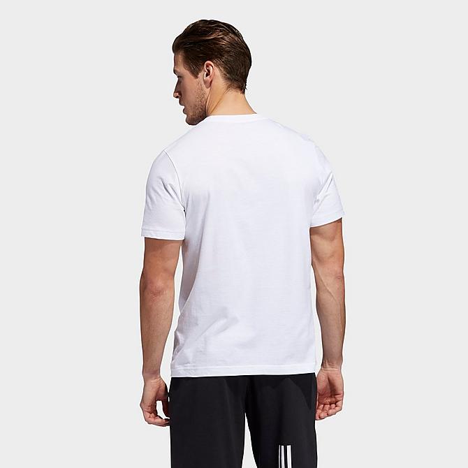 Back Left view of Men's adidas Basic Badge of Sport T-Shirt in White/Black Click to zoom