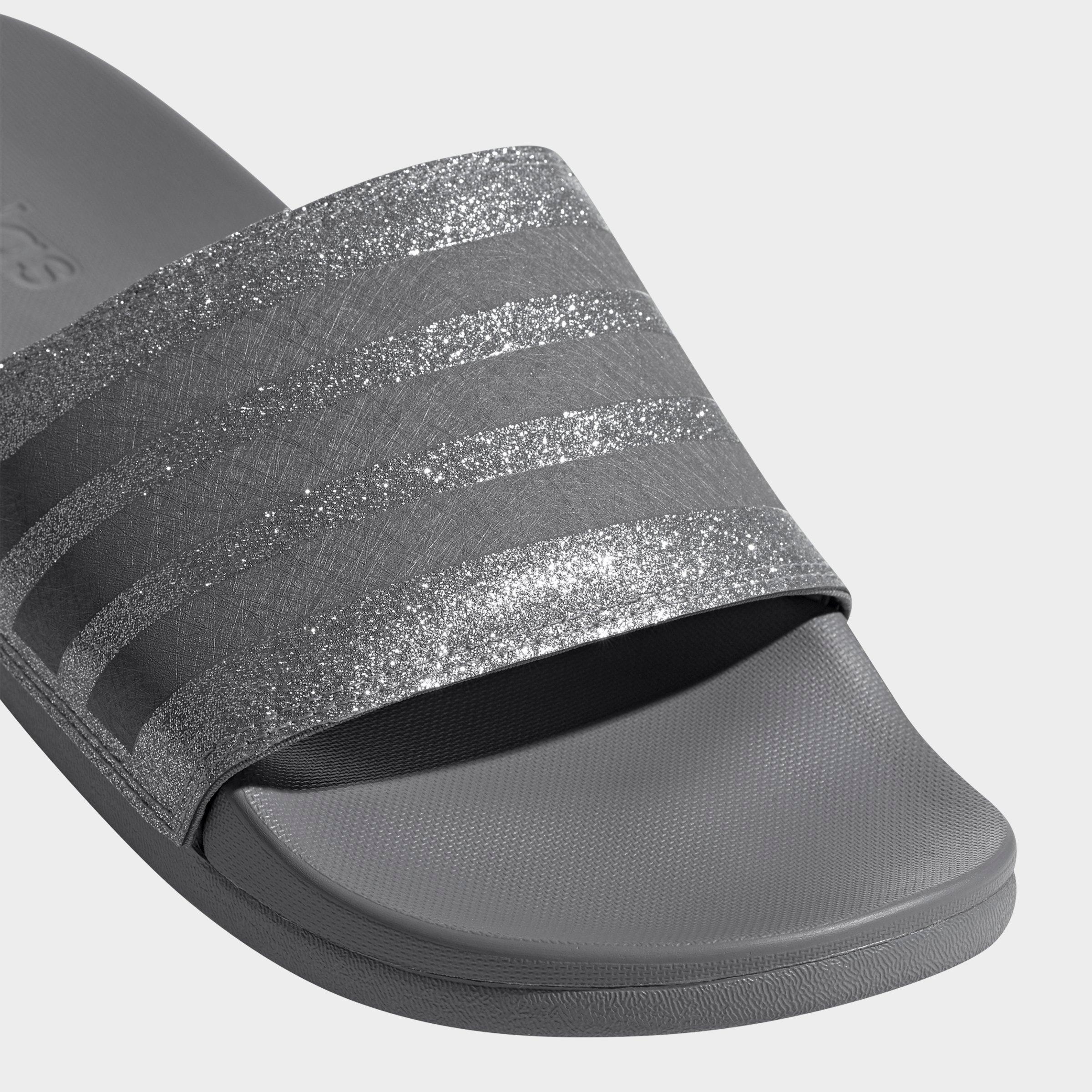 grey adidas slides