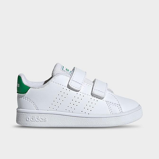 Right view of Boys' Toddler adidas Essentials Advantage Shoes in White/Green/Grey Click to zoom