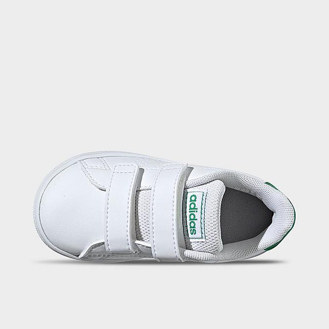 Back view of Boys' Toddler adidas Essentials Advantage Shoes in White/Green/Grey Click to zoom